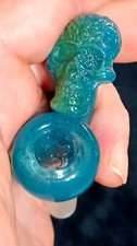 14mm Tobacco bowl Male Glass Skull Handle art piece- made in the USA