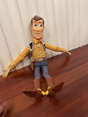 Vintage Disney Pixar Thinkway Toy Story Woody Pull String Doll 15  Works