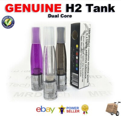 Genuine GS H2S H2 DUAL CORE Atomizer E CIG Vape clearomizer dual coil ecig  tank | eBay UK