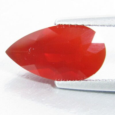 2.13Cts Natural Unheated Fire Opal Pearl Shape Nice Gemstone from Mexico Ref-VDO