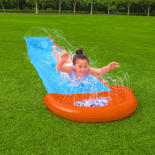 Water Slide H2O Go Bestway Speed Ramp Drench Pool Sprinkler Slip Single Long 18' - Picture 9 of 11