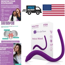 Pelvic Wand Trigger Point Massager for Muscle Relief and Therapy Purple Silicone