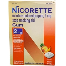 Nicorette Fruit Chill 2mg Gum - 100 Count Exp 05/2028 NEW In Box