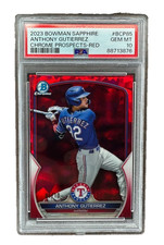 2023 Bowman Sapphire ANTHONY GUTIERREZ Chrome Prospects RED PSA 10 01/10 SSP 1OP