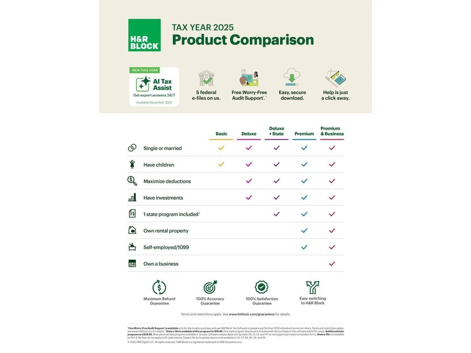 H&R Block Tax Software Deluxe 2025 PC/Mac [Key Card] - Image 3 of 4
