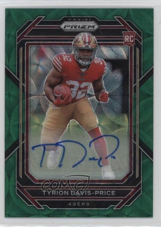2022 Prizm Rookies Green Scope 1/75 Tyrion Davis-Price #320 Rookie Auto RC 0q26