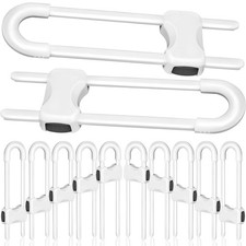 10 Pcs Sliding Cabinet Latches, U Shaped Cabinet Door Locks, Baby Cabinet Saf...