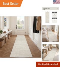 2x8 Beige Non-Slip Runner Rug - Durable, Fade Resistant Easy Care for Hallways