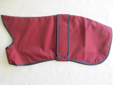 NEW 21" 53 cm WHIPPET COAT MAC BURGUNDY NYLON OUTER MULTI  POLY COTTON LINING