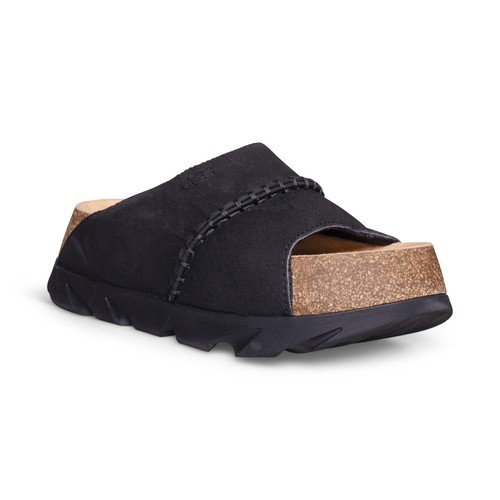 UGG WOMEN'S SUNSKIP BLACK CORK PLATFORM COMFORT WOMEN'S SLIDE SIZE US 7/UK 5 NEW - 第 2/5 張圖片