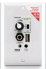 Pyle Wireless BT Receiver Wall Mount 100W In-Wall Audio Control Receiver 