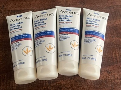 Lot Of 4 Aveeno Skin Relief Healing Ointment Dry Cracked Skin 7.2 Oz Exp 6/27 Ea