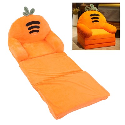 Carrot Foldable Kids Sofa Backrest Armchair 2 In 1 Fold Out Kids Couch Cute