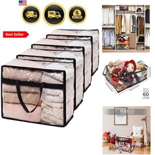 Blanket Storage Bags 60L Extra Large Plastic Vinyl Clear Storage Bag for Clot...