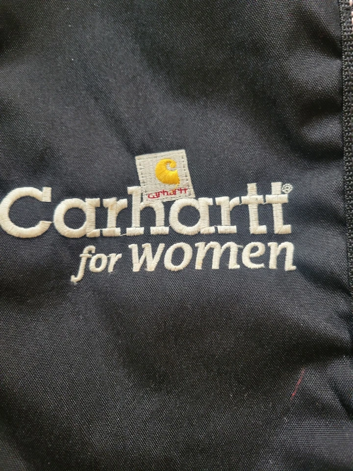 Carhartt For Women Tote Bag Black Canvas 14 x 12 x 4.5 Carry All Pockets Zipper - Image 2 of 4