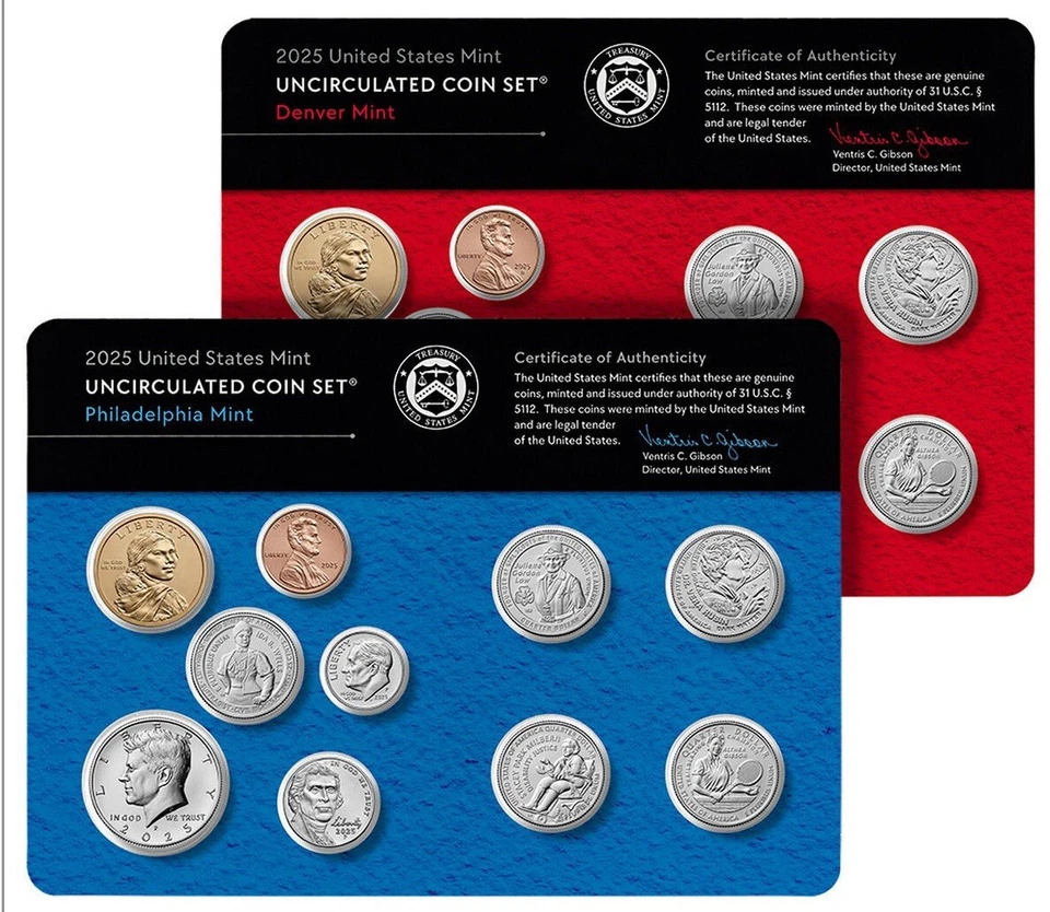 2025 PDS SAN FRAN S CLAD PROOF SET & PHILA P DENVER D UNC COIN SETS in OGP COA - Image 4 of 4