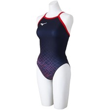 Mizuno Exersuit Women's One-Piece Swimsuit Medium Cut Black/Red Size M