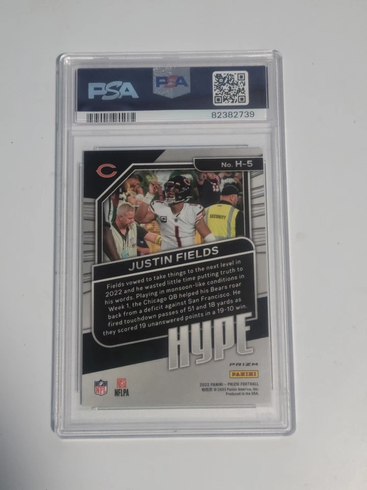 2022 Panini Prizm Hype No Huddle Prizm #H-5 Justin Fields PSA 10 - Image 2 of 2