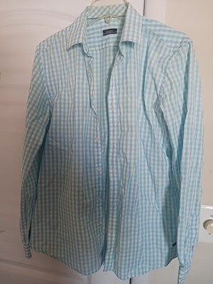 Dustin El Corte Inglés Size Medium Mens Blue Checkered Long Sleeve Button Shirt