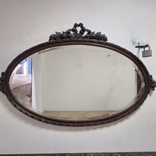 Grande Specchio Antico  Stile Luigi XVI  Massello Di  noce Finemente Intagliato 