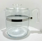 Vtg Pyrex Flameware Glass Stovetop Coffee Pot 9 C 7759 B Percolator Carafe w/Lid