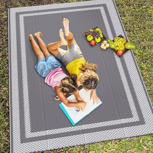 Outdoor Teppich Wende Tragbar Kunststoff Stroh Camping Teppiche für draußen Wohnmobil, Groß - Bild 7 von 12