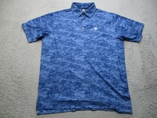 FootJoy Polo Shirt Mens Large Blue Camo Print Golf Performance 1922 Logo Top