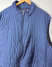 Chaps Mens 3XB Blue Quilted Puffer Jacket Vest Lightweight Layering Full Zip