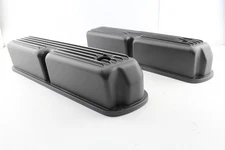 CAL CUSTOM CAL-4711-BK BLACK FINNED ROCKER COVERS FOR FORD WINDSOR 289 302 V8
