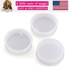10pcs Clear Flat Round Pendant Silicone Molds With Hanging Hole for Resin Jew...