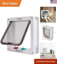 Medium Cat Door Interior/Exterior Door, 4 Way Locking Cat Flap Door
