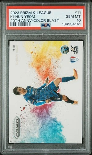 2023 PANINI PRIZM K-LEAGUE 40TH ANV COLOR BLAST #11 KI-HUN YEOM PSA 10