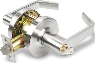 Satin Chrome Heavy Duty Grade 2 Door Handle - UL Fire Rated, ADA Compliant