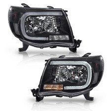 LED DRL Headlights Assembly Fit Toyota Tacoma Headlamp Pair Clear Lens