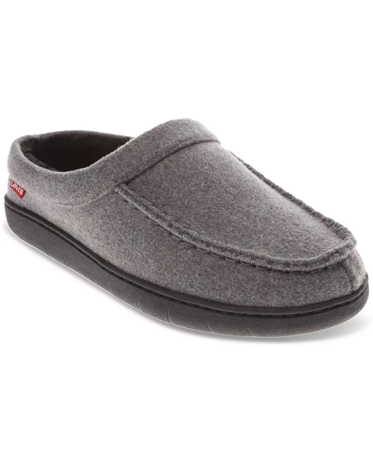 Levis Victor Faux-Sherpa Slippers Mens XL 11-12 Charcoal Black Slip On 4090₽
