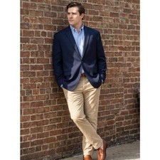 NWT Lauren Ralph Lauren Ultraflex Wool Navy Two Button Sport Coat Blazer 40L