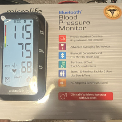 Microlife Bluetooth Upper Arm Blood Pressure Monitor BP3GY1-2N Touchscreen