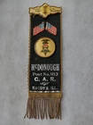 MACOMB ILLINOIS McDONOUGH CO IL GAR CIVIL WAR GRAND ARMY REPUBLIC REUNION RIBBON