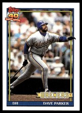 Dave Parker 1991 Topps Cracker Jack Series One #11 Brewers MLB READ FREE SHIP