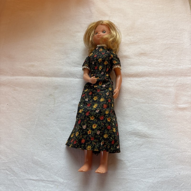 Vintage Sunshine Family Doll 9” With Flowered Dress
