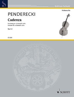 Cadenza Separate Edition Cello (schwierig) Penderecki Version für Violoncello so