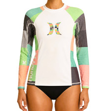 Hurley One and Only Rash Guard Women's Large UPF 50 Long Sleeve Water Shirt