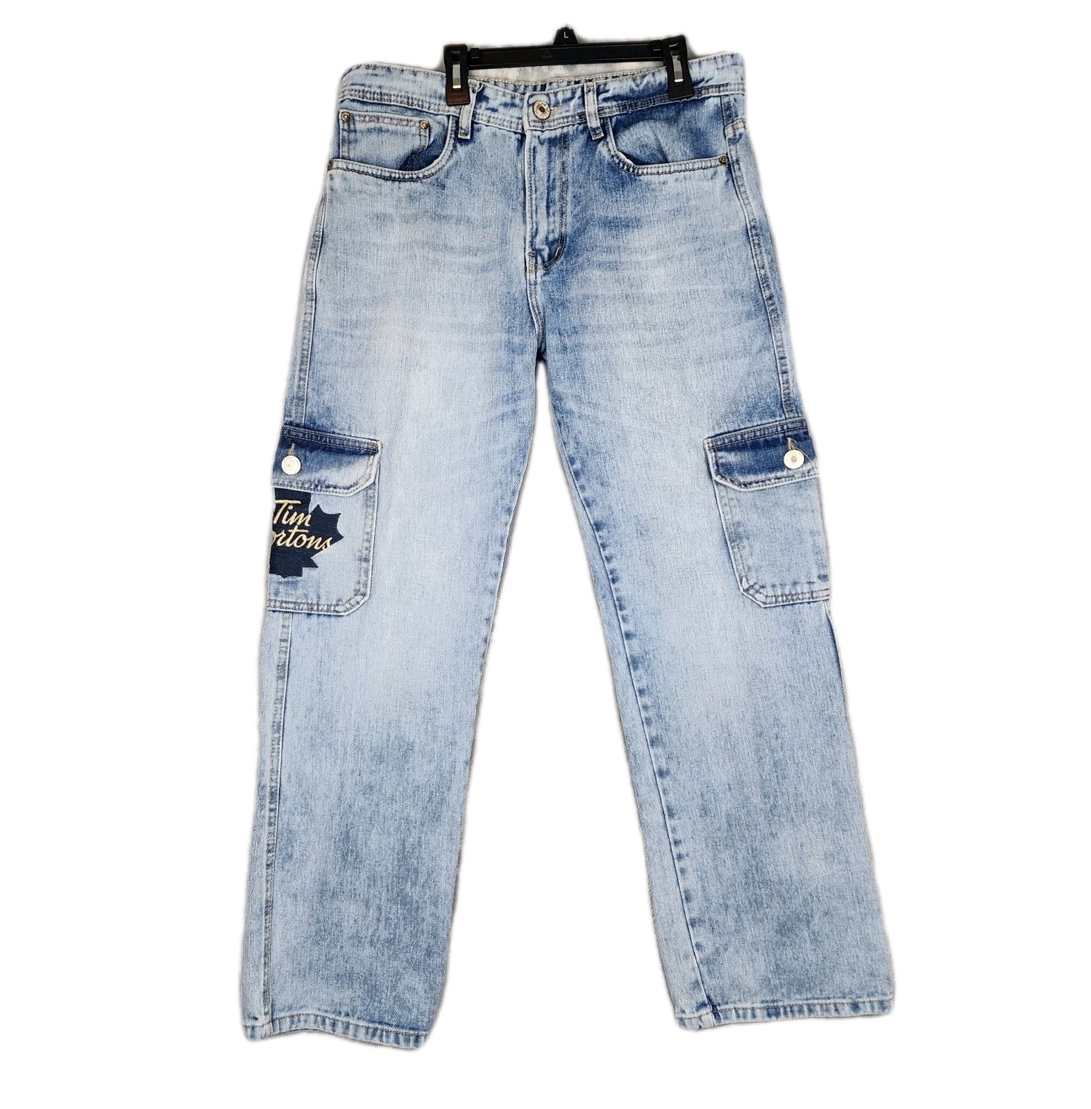 Dsquared2 x Tim Hortons Canada Patch Denim Cargo Icon Jeans Mens Size 32 X 28