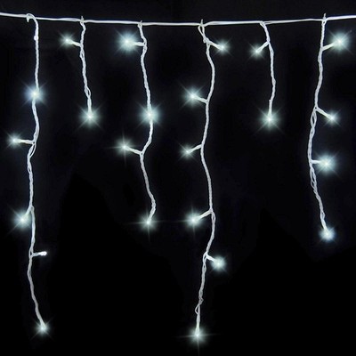 Lichterkette Eisregen LED Kaltweiß mit Timer-Funktion Beleuchtung außen innen