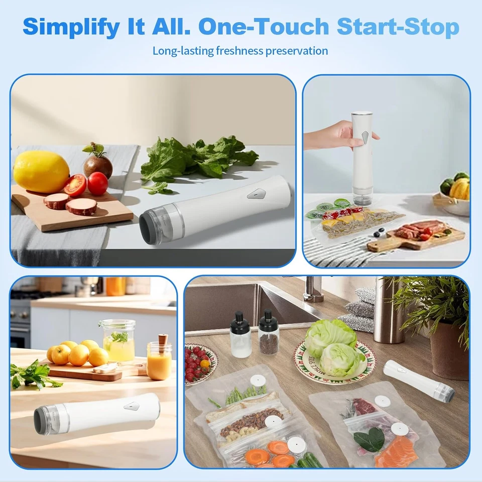 Compact Vacuum Sealer for Food (Vacuum Sealer Machine + 30 Reusable Vacuum Bags) - Image 2 of 4