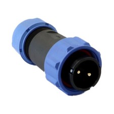 Image of Weipu SP2110/P2II-1N - 2 Pin Male Connector IP68 - 30A  - 21mm - Threaded