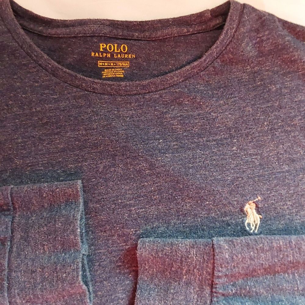 PONY T shirt Polo Ralph Lauren uomo media blu erica manica lunga 175 96A RL