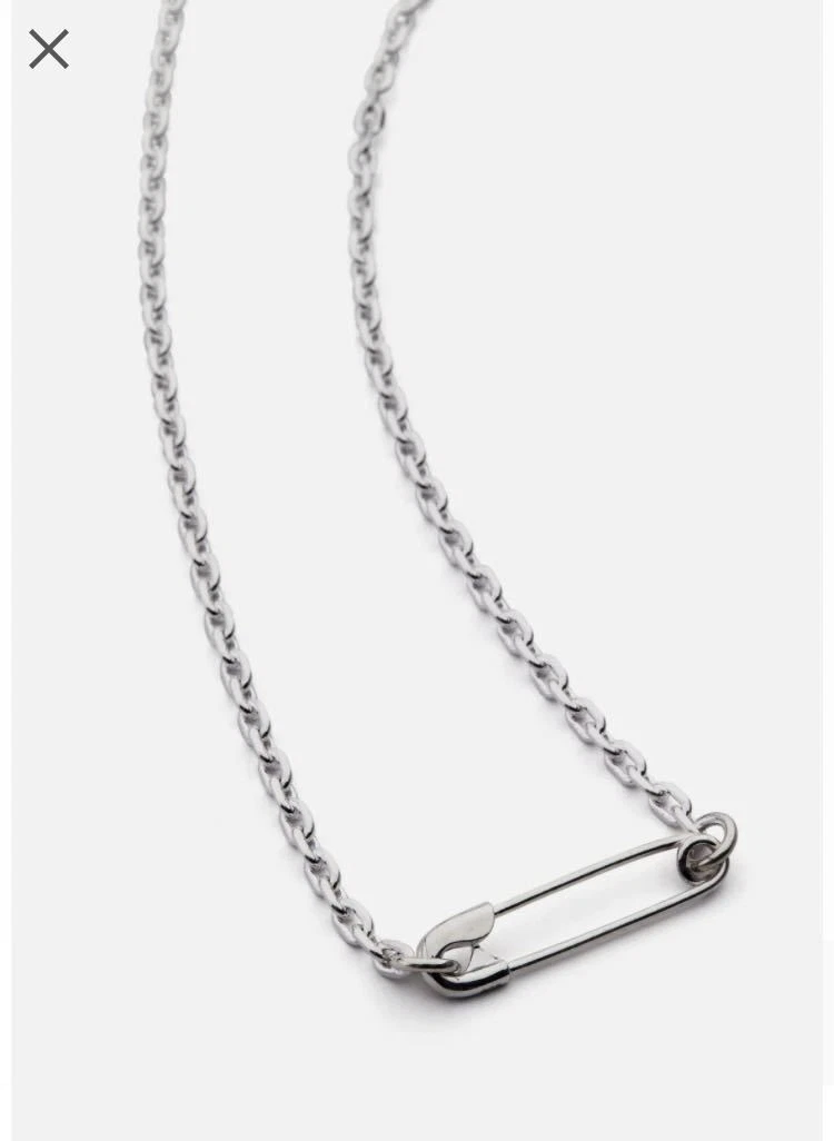 NEIGHBORHOOD SILVER SAFETY PIN NECKLACE Neighborhood Silver Made in Japan