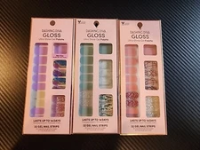 Dashing Diva, Assorted 3 Pack Gloss Ultra Shine Gel Palette, Gel Nail Strips