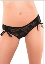 2 Pack Seven 'Til Midnight Womens Black Lace Boyshort Brief 